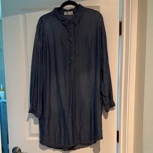 Denim Long Sleeve Shirt Dress